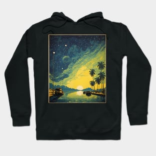 Manaus Amazonas Brazil Starry Night Vintage Tourism Travel Poster Art Hoodie